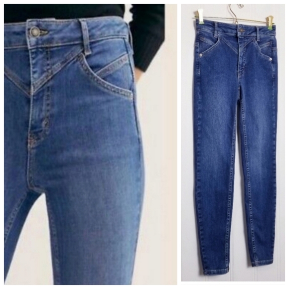 Free People Denim - We The Free Riley Skinny Jeans Womens 25 Blue Denim Daybreak Seamed High Rise